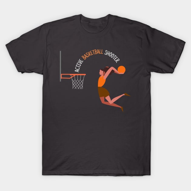 Active Basketball Shooter Girl T-Shirt by DonSiedlik